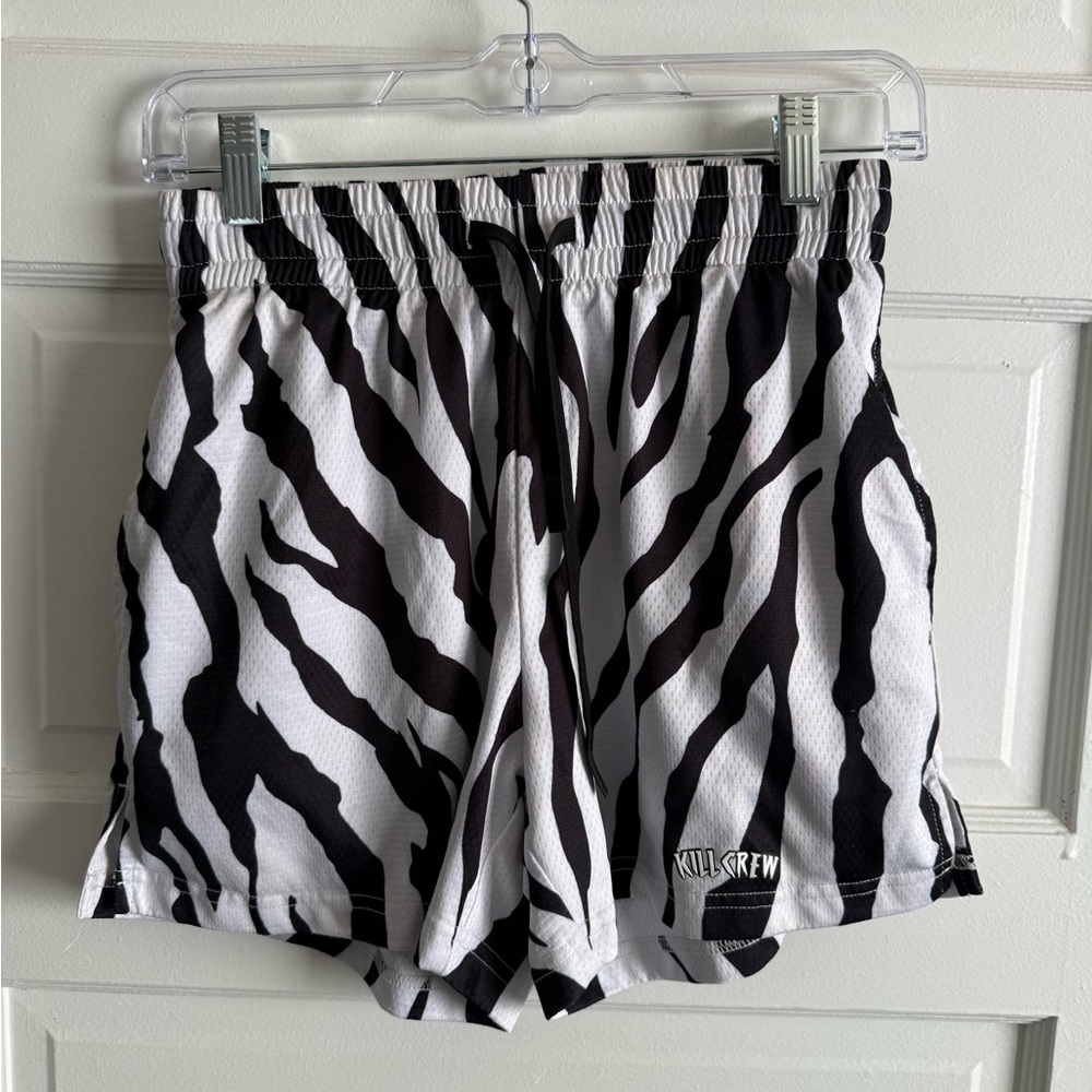 Kill Crew Black and White Zebra Women's Athletic Shorts